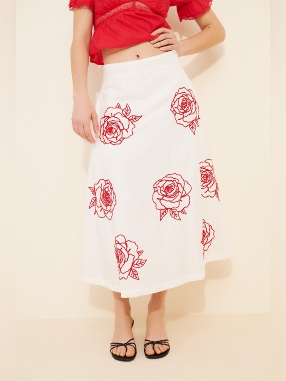 New Lusana Nova Embroidered Poplin Skirt Size 4